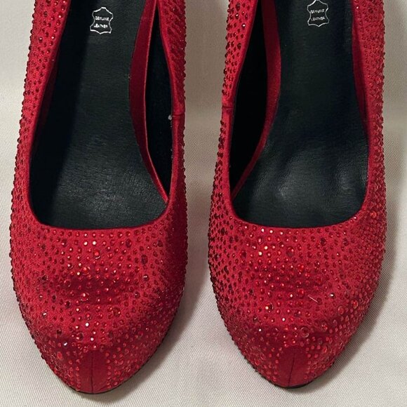 ALDO - Red Rhinestone Heels - Picture 1 of 5